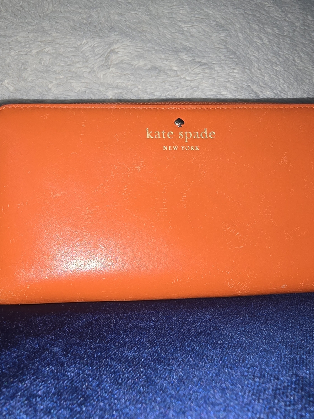 Kate Spade New York Orange Zip Wallet W/ NWT BANGLE - Picture 2 of 10
